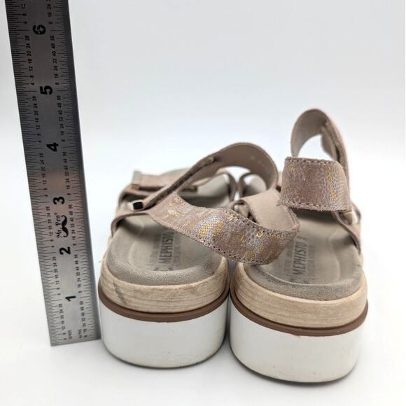 Mephisto Dominica Platform Sandal Women's Light Taupe Boa Size US7.5 EU38 - Picture 5 of 13